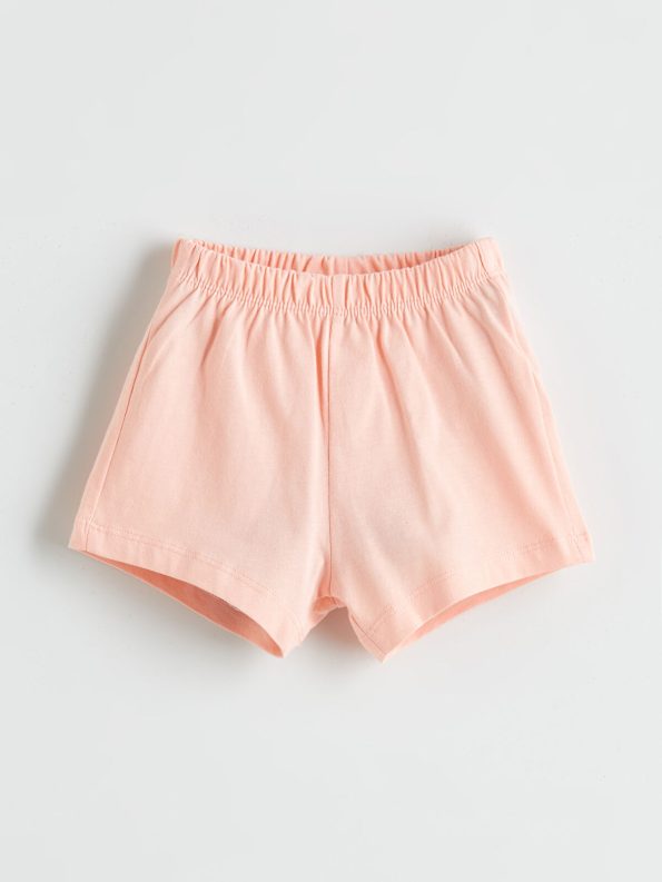 LCW Baby Cream Printed Ruffle Girl's Blouse and Shorts Set