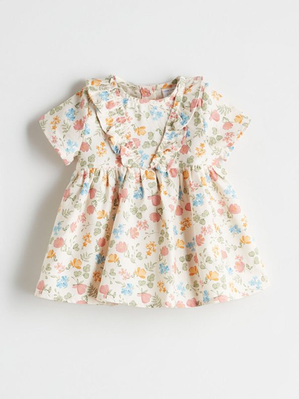 Floral Muslin Dress for Baby Girls
