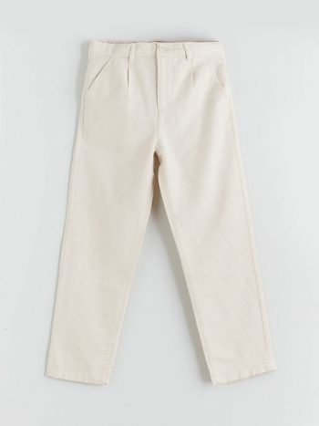 Belted Cotton Blend Boys Cargo Pants