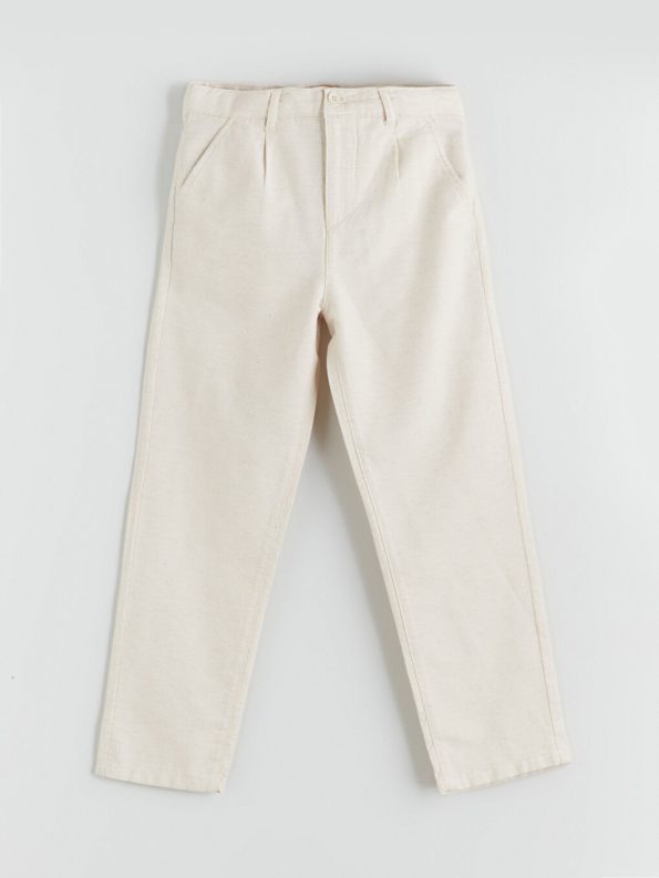 Belted Cotton Blend Boys Cargo Pants