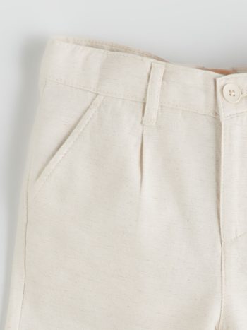 Belted Cotton Blend Boys Cargo Pants