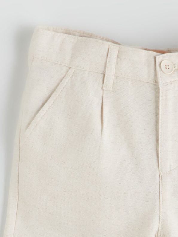 Belted Cotton Blend Boys Cargo Pants