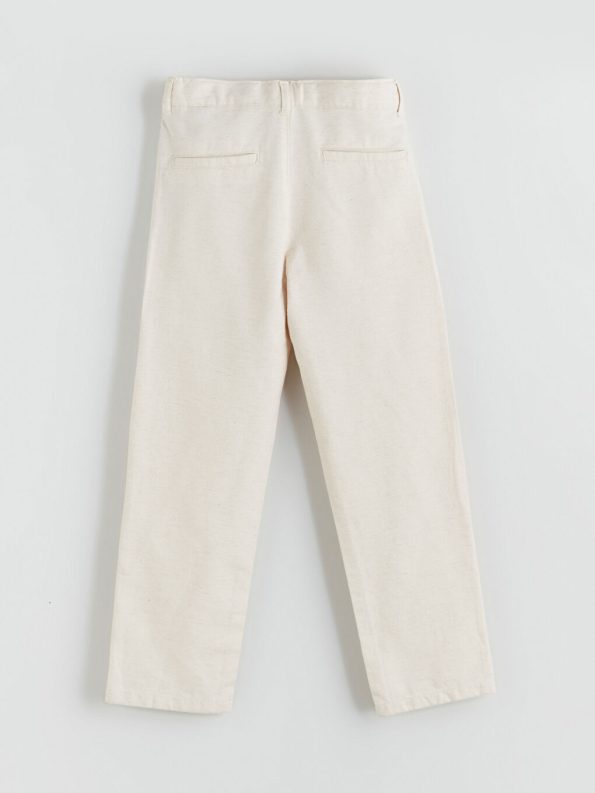 Belted Cotton Blend Boys Cargo Pants