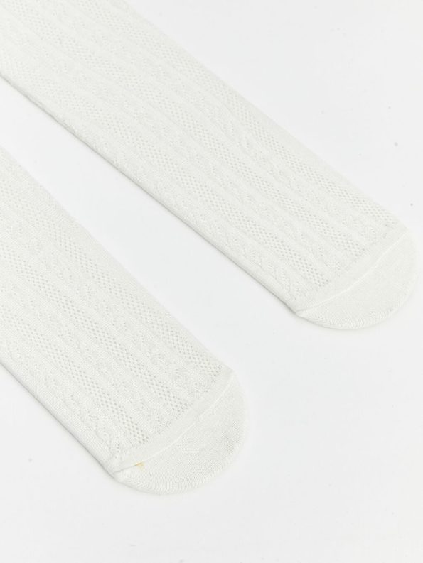 Self-Patterned Girls' Tights 2-Pack