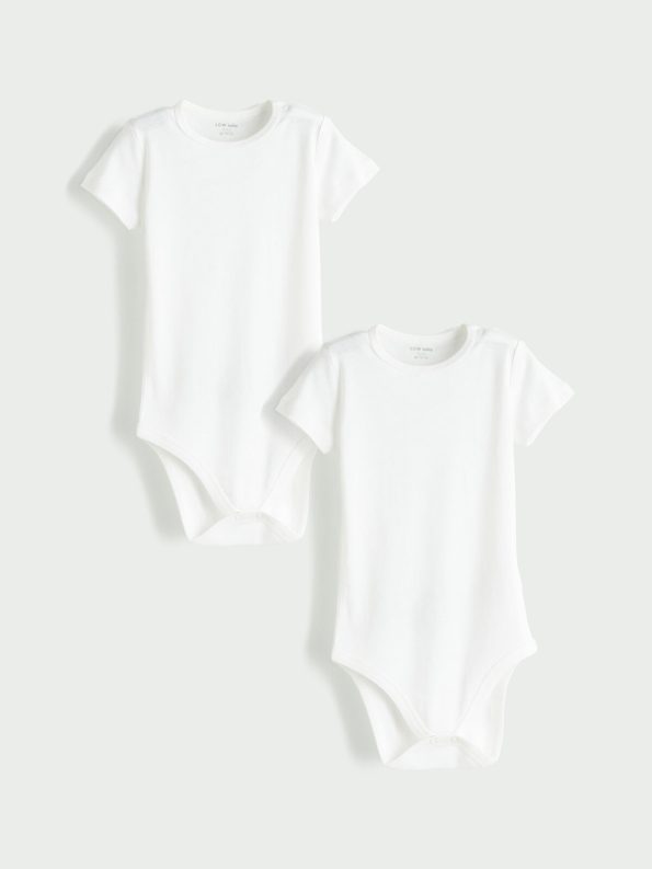LCW Baby Ecru Organic Cotton Girl Baby Bodysuit Set
