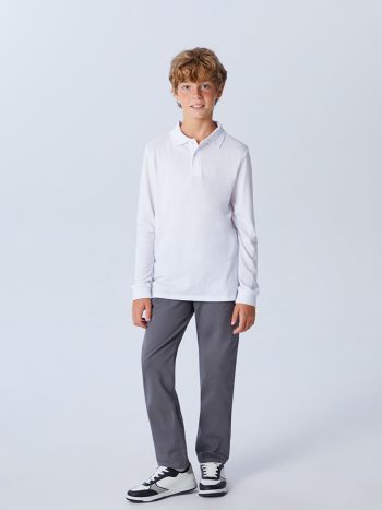 Belted Textured Boys' Pants