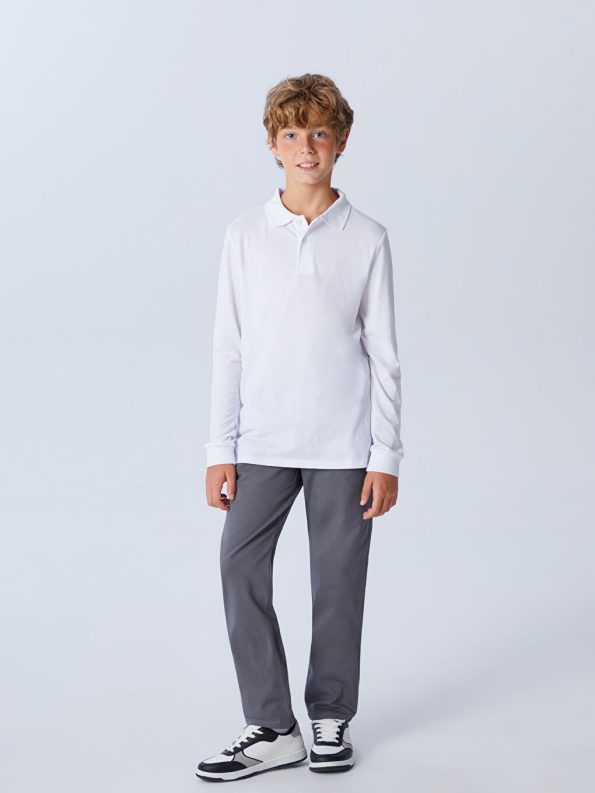 Belted Textured Boys' Pants