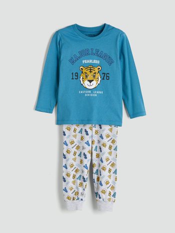 Boys' Printed Crew Neck T-Shirt and Shorts Set