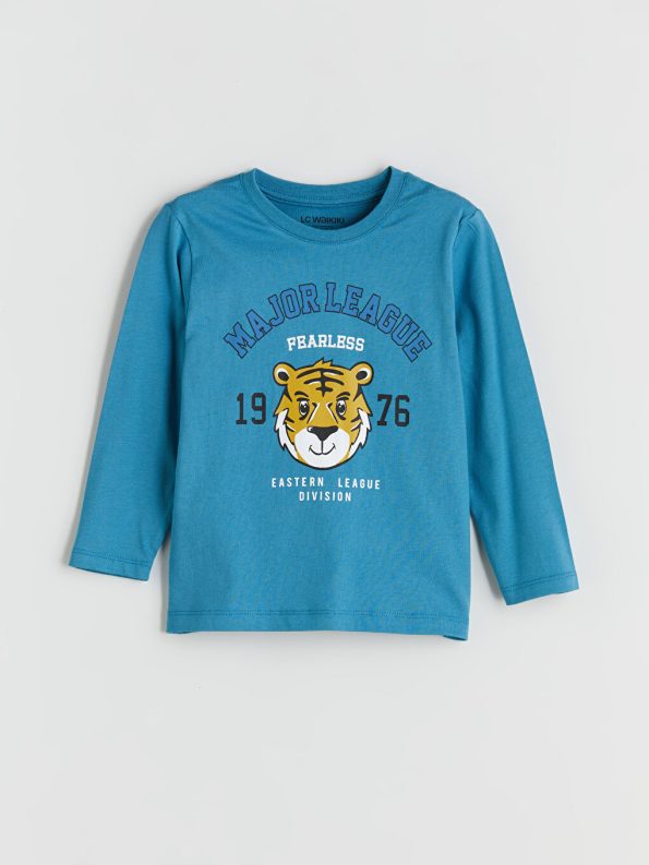 Boys' Printed Crew Neck T-Shirt and Shorts Set