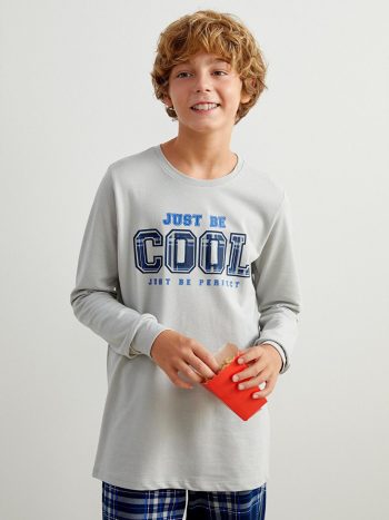 Boys' Long Sleeve Galatasaray Print Crew Neck Sweatshirt