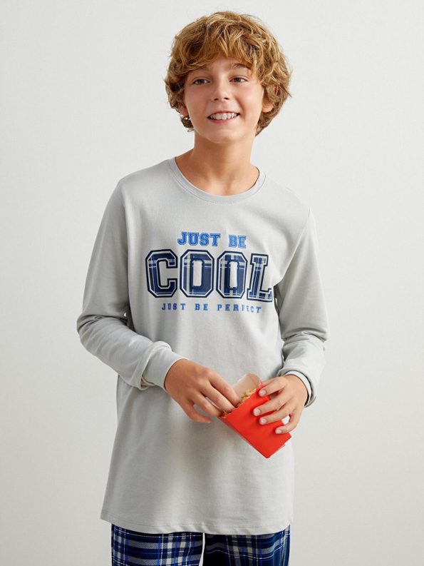Boys' Long Sleeve Galatasaray Print Crew Neck Sweatshirt