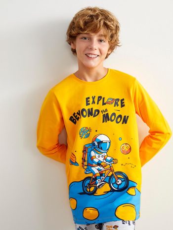 Boys' Tiger Print Crew Neck Sweatshirt