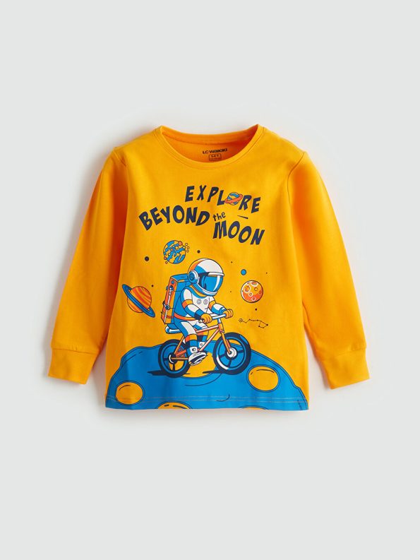 Boys' Tiger Print Crew Neck Sweatshirt