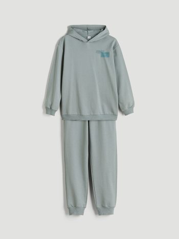Hooded Ataturk Signature Printed Boys Sweatshirt