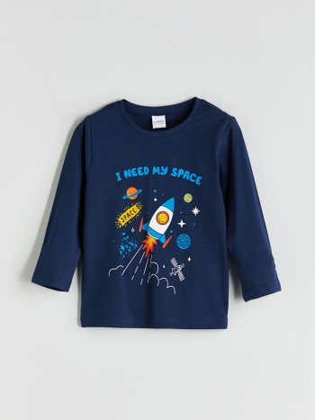 Boys' Long Sleeve Printed Crew Neck T-Shirt