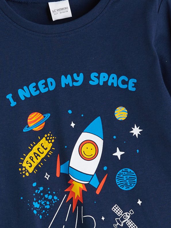 Boys' Long Sleeve Printed Crew Neck T-Shirt