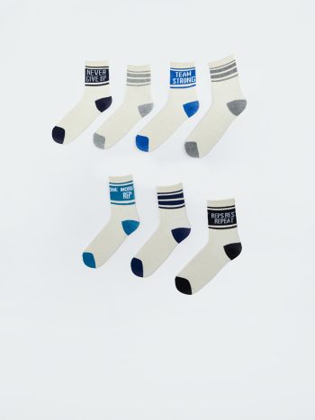 Patterned Boys' Ankle Socks Set of 7