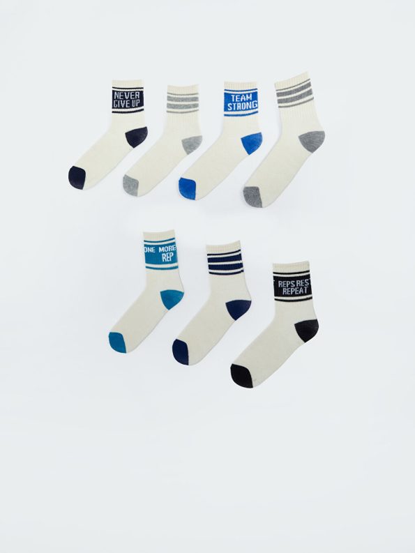 Patterned Boys' Ankle Socks Set of 7