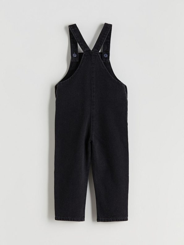 Square Neck Girls' Denim Overall Dress