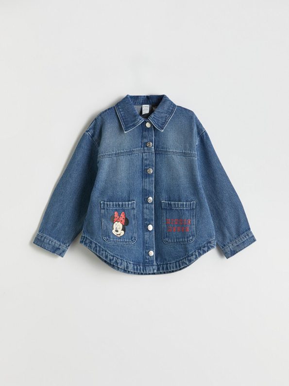 Basic Long Sleeve Girls' Denim Dress