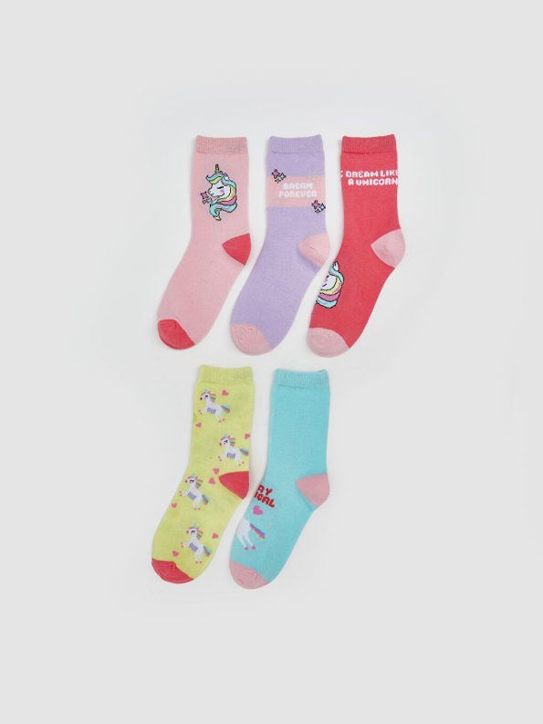 Patterned Boys' Ankle Socks Set of 5