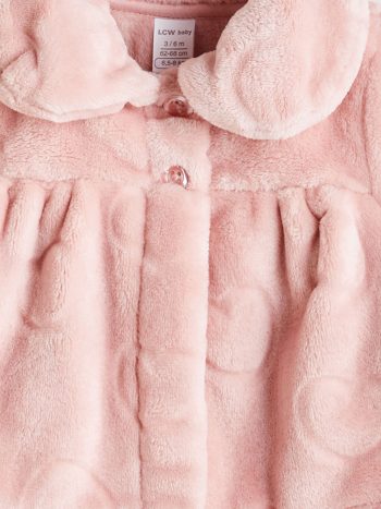 Embroidered Detail Bicycle Neck Baby Girl Jumpsuit and Hat Set
