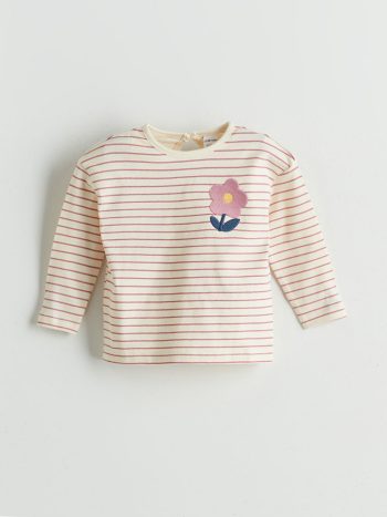 Bicycle Neck Long Sleeve Printed Baby Girl Sweatshirt Set