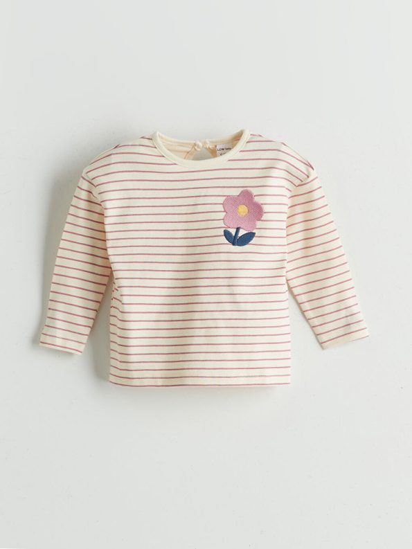 Bicycle Neck Long Sleeve Printed Baby Girl Sweatshirt Set