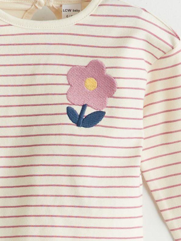 Bicycle Neck Long Sleeve Printed Baby Girl Sweatshirt Set