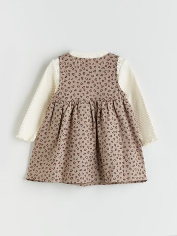 Hooded Baby Girl Cardigan and Sweatpants Set