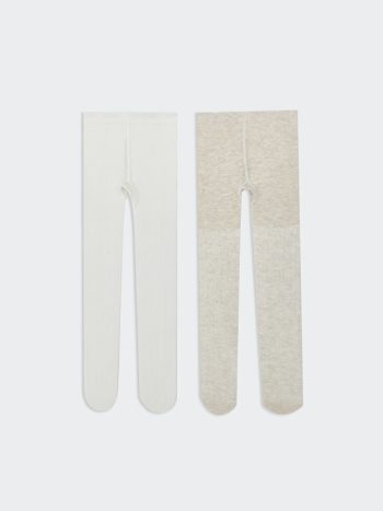 Self-Patterned Girls' Tights 2-Pack