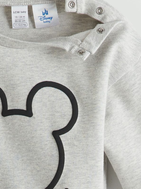 Mickey Mouse Printed Crew Neck Sweatshirt and Joggers Set for Baby Boys