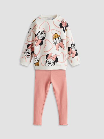Minnie Mouse Print Bicycle Neck 3-Piece Set for Baby Girls