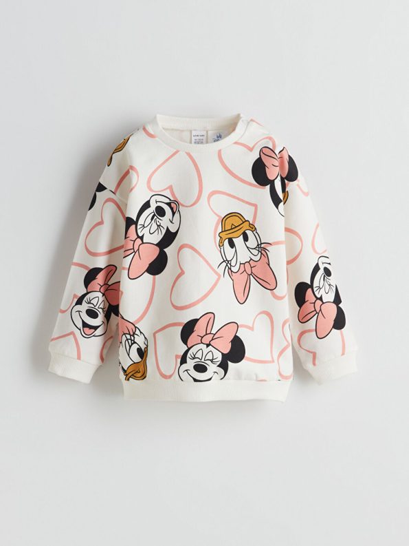 Minnie Mouse Print Bicycle Neck 3-Piece Set for Baby Girls