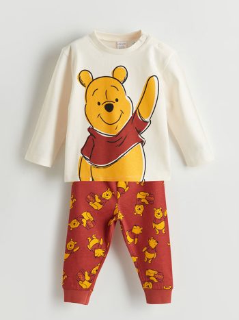 Winnie the Pooh Printed Long Sleeve Crew Neck Sweatshirt and Jogger Set for Boys
