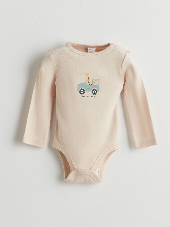 Boys' Long Sleeve Printed Bodysuit and Pants Set