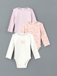 Bicycle Neck Baby Girl Bodysuit with Pants and Headband Set