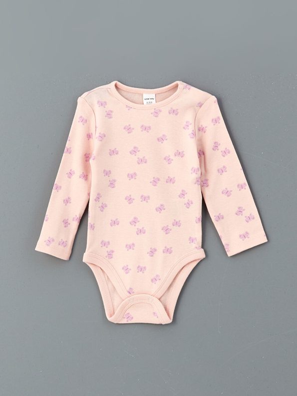 Bicycle Neck Baby Girl Bodysuit with Pants and Headband Set