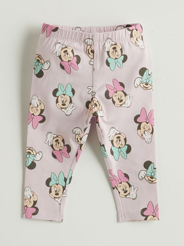 Minnie Mouse Print Baby Girl Bodysuit and Pants Set