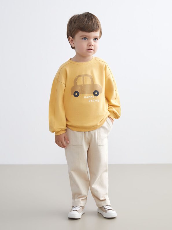 Basic Elastic Waistband Boys' Sweatpants Set