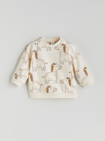 Boys' Printed Crew Neck Sweatshirt and Pants Set