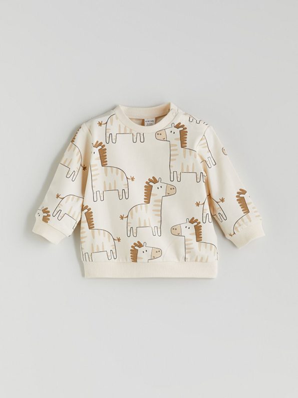 Boys' Printed Crew Neck Sweatshirt and Pants Set