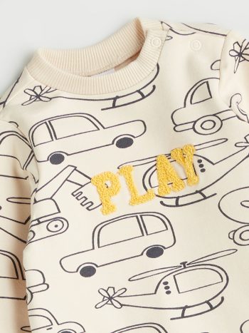 Boys' Ribbed Crew Neck Baby Bodysuit