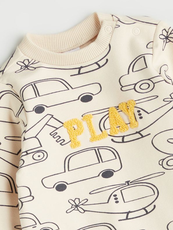 Boys' Ribbed Crew Neck Baby Bodysuit