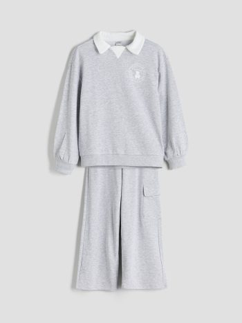 Girls' Thick Polo Collar Sweatshirt