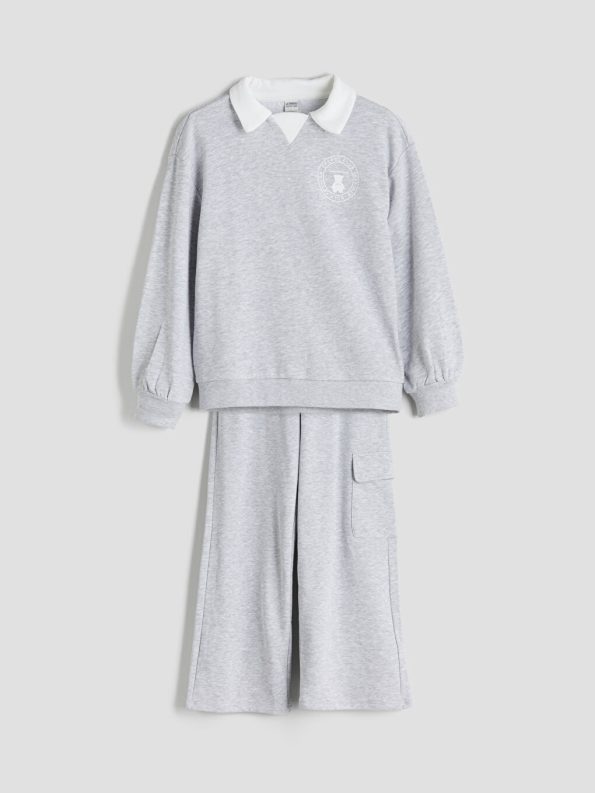 Girls' Thick Polo Collar Sweatshirt