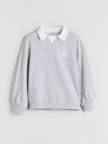 Girls' Thick Polo Collar Sweatshirt