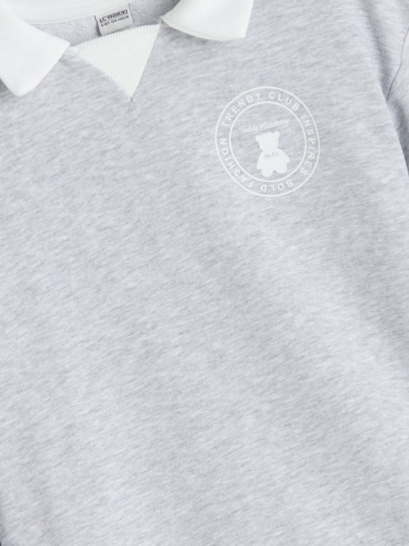 Girls' Thick Polo Collar Sweatshirt