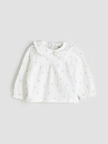 Velvet Baby Girl Blouse and Overall Set