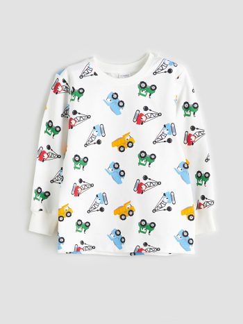 Boys' Long Sleeve Printed Crew Neck T-Shirt Set